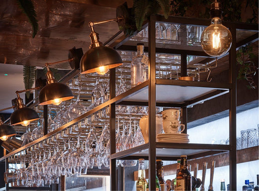 Restaurant lighting ideas - RudeCafe, Morzine by Kaz Williams Designs