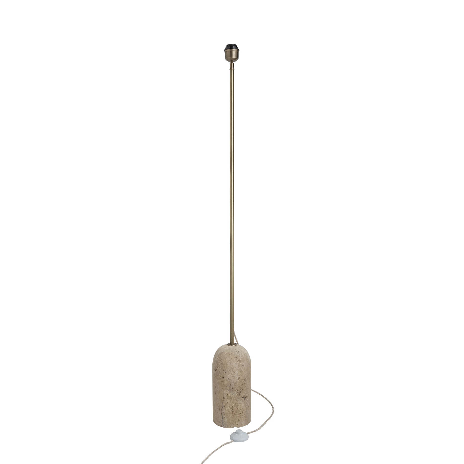 Travertine Cone Floor Lamp - Natural & Brass - Base Only