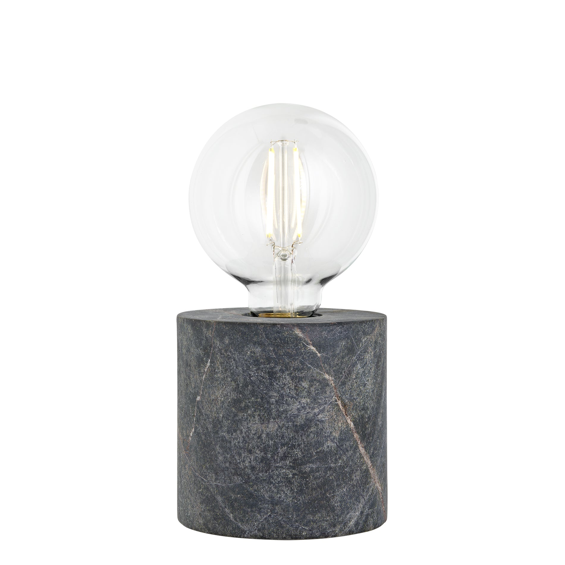 Marble Edison Cylinder Table Lamp - Green Marble