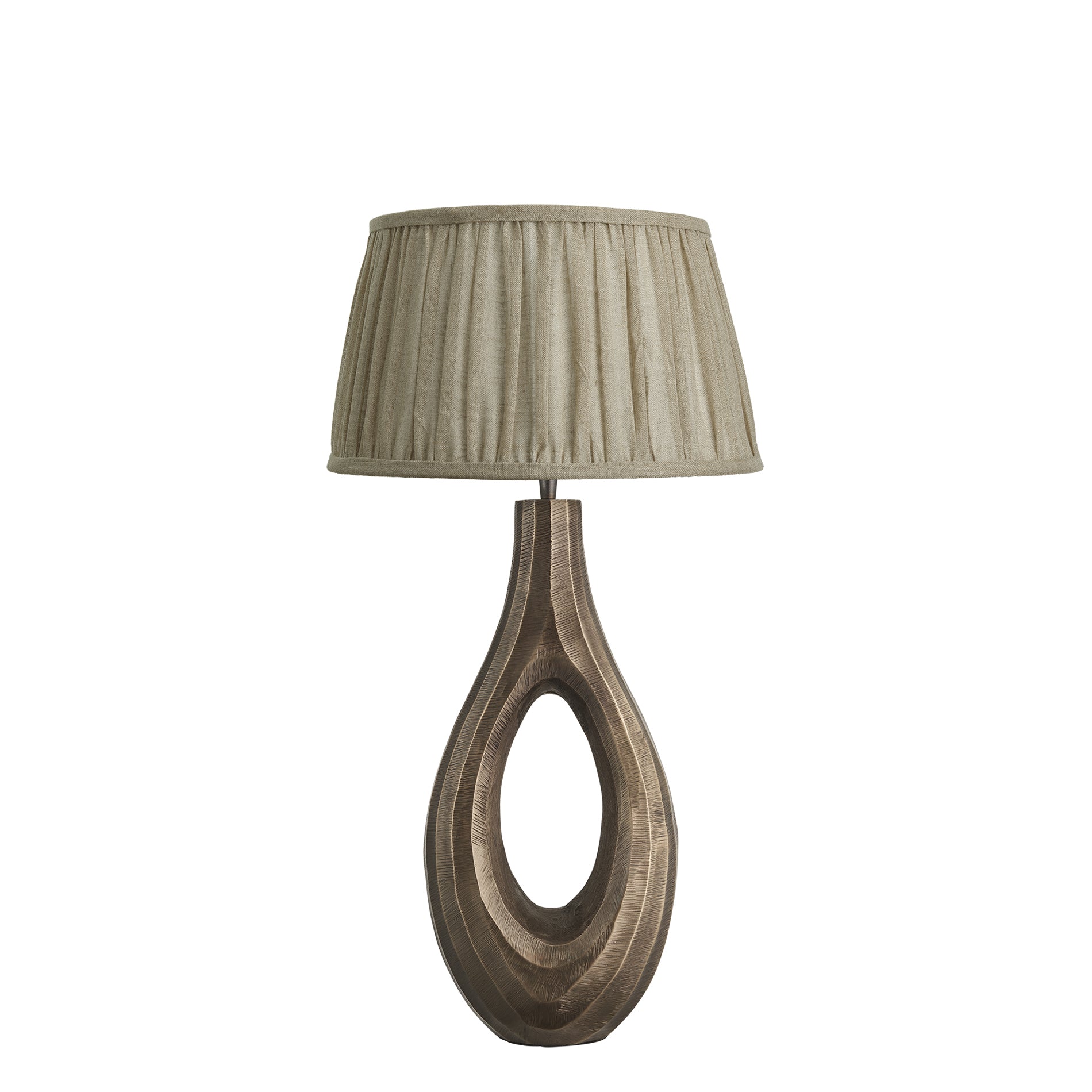 Ornate Ellipse Table Lamp - Brass