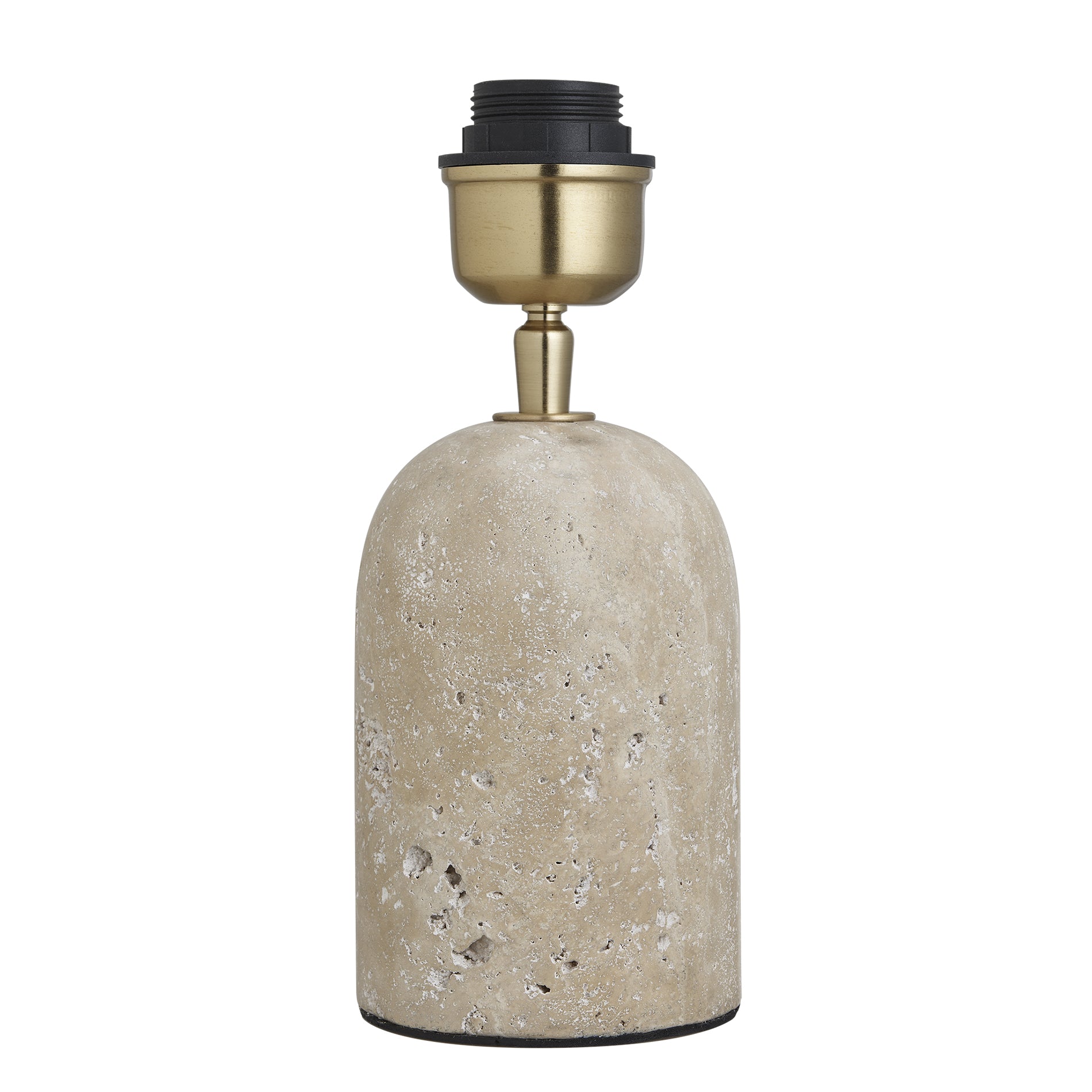 Travertine Cone Table Lamp - Natural & Brass - Base Only