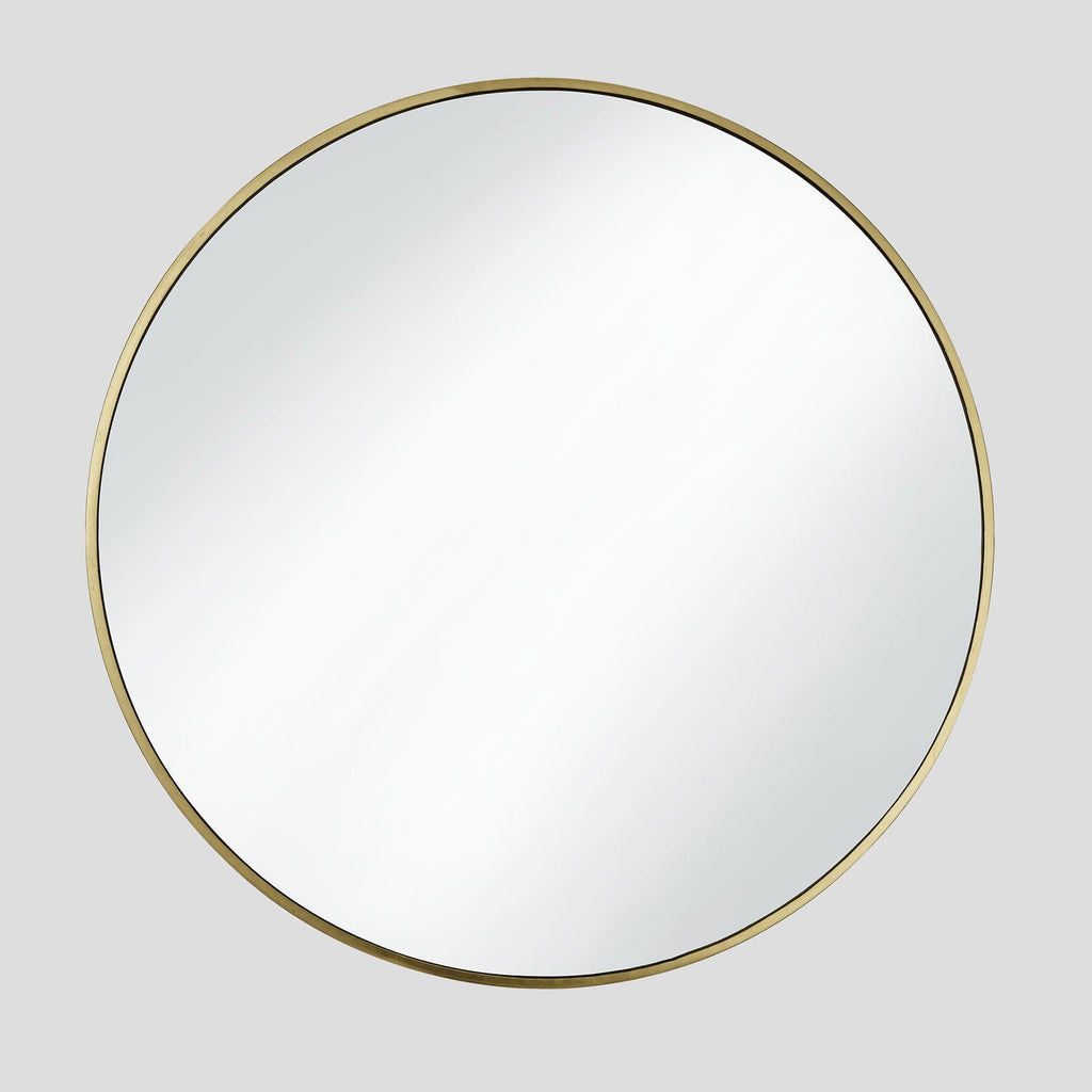 Urban Round Wall Mirror - 31 Inch - Brass Frame - Industville