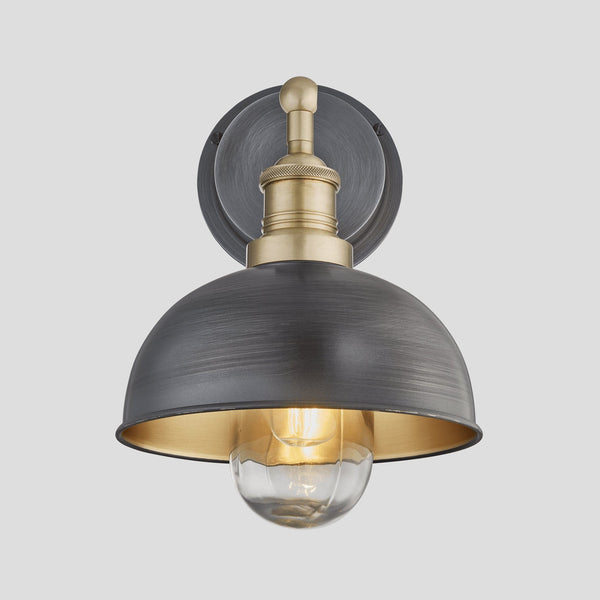Brass | Wall Lights & Vintage Pewter Industville Outdoor Brooklyn Lighting Dome 8 Inch | -