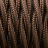 Dark Brown Twisted Fabric Flex - 3 Core Braided Cloth Cable Lighting Wire Industville FL-T-DB