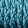 Light Blue Twisted Fabric Flex - Braided Cloth Cable Lighting Wire Industville FL-T-LB