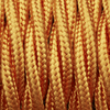 Gold Twisted Fabric Flex - 3 Core Braided Cloth Cable Lighting Wire Industville FL-T-GD